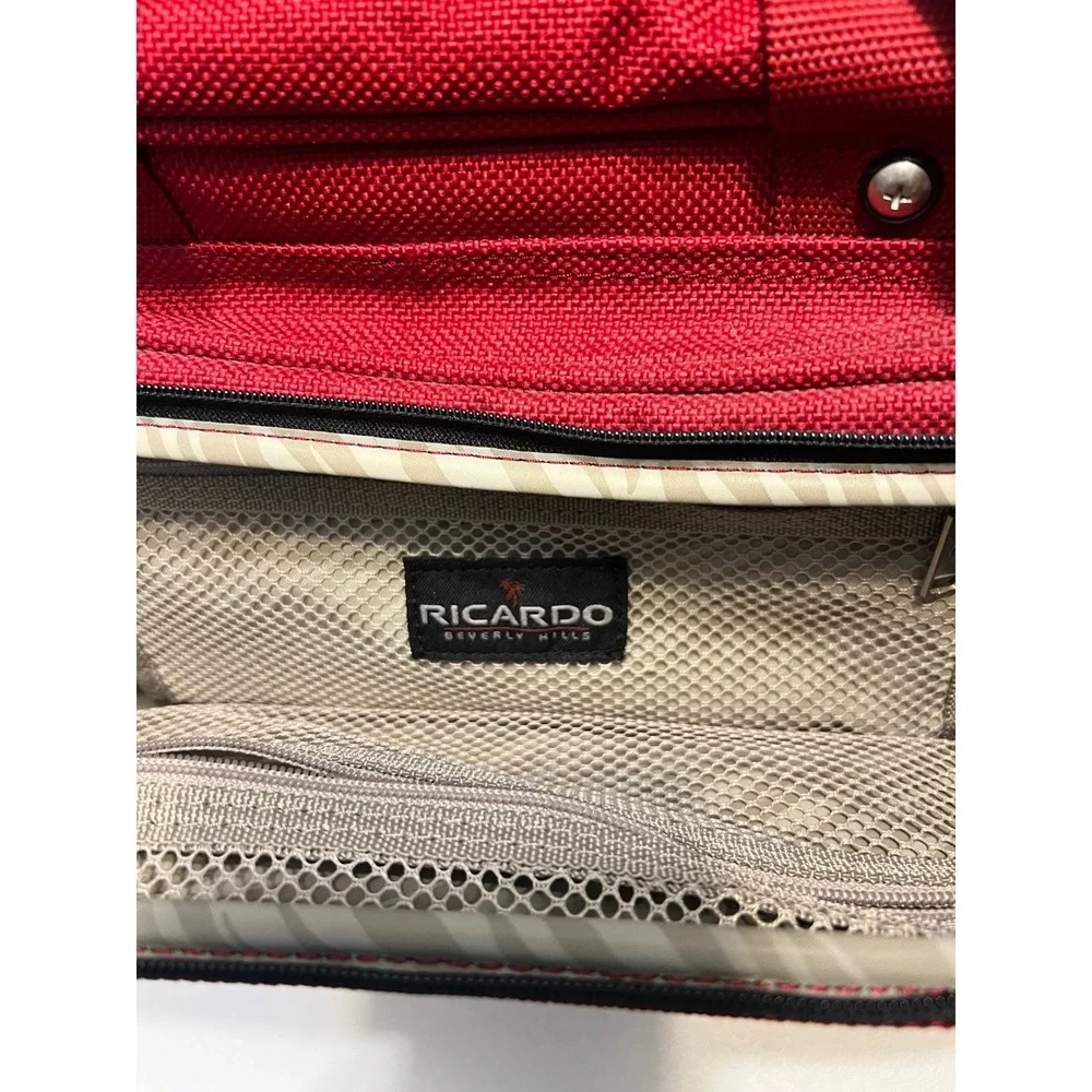 Ricardo Beverly‎ Hills Red Travel Tote Bag Carry-On 16x8x12 Zip Compartments